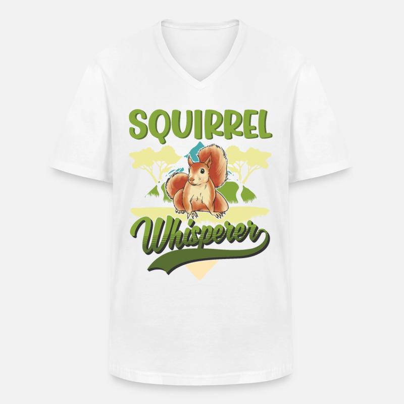 Eichhörnchen Flüsterer - Männer-T-Shirt mit V-Ausschnitt - Weiß