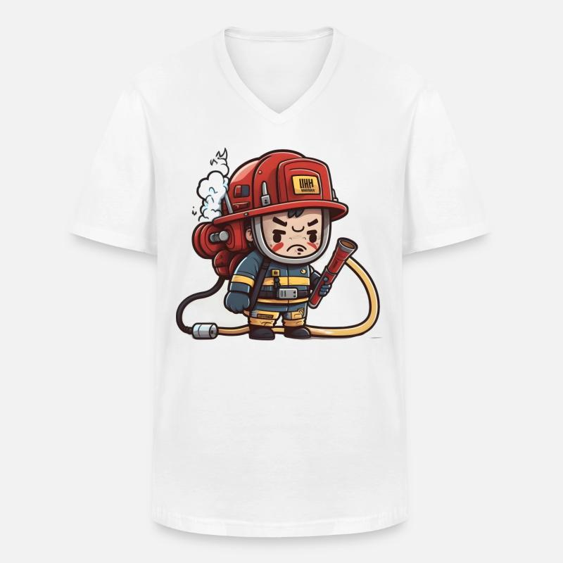 Brandbekämpfung - Männer-T-Shirt mit V-Ausschnitt - Weiß