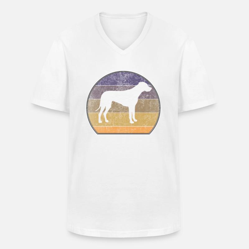 Rétro Rhodesian Ridgeback Sunset - T-shirt col V Homme - blanc