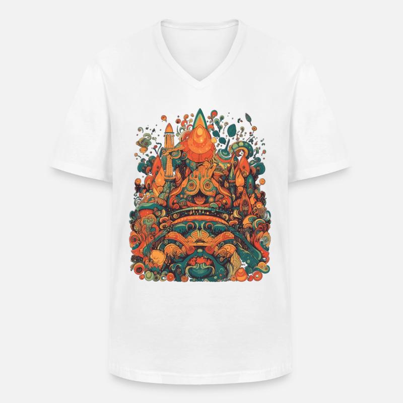 Design Psychedelic Illustration Magic - Männer-T-Shirt mit V-Ausschnitt - Weiß
