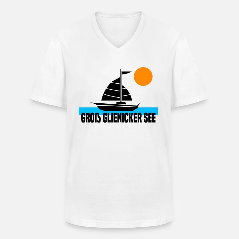 Groß Glienicker See - Männer-T-Shirt mit V-Ausschnitt - Weiß