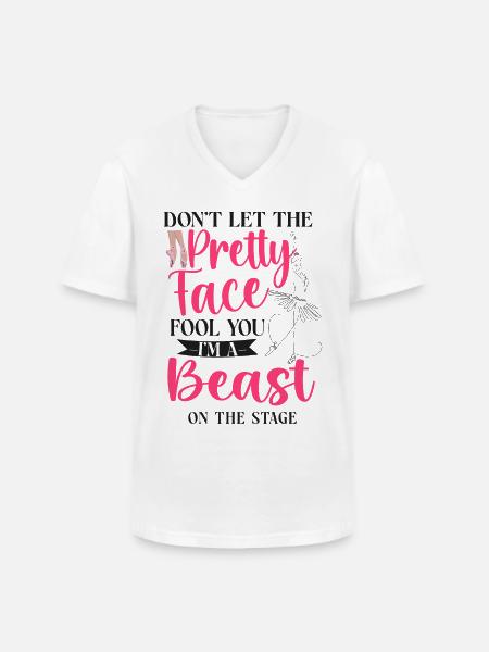 Ballet Danseuse Danse Ballerine - T-shirt col V Homme - blanc