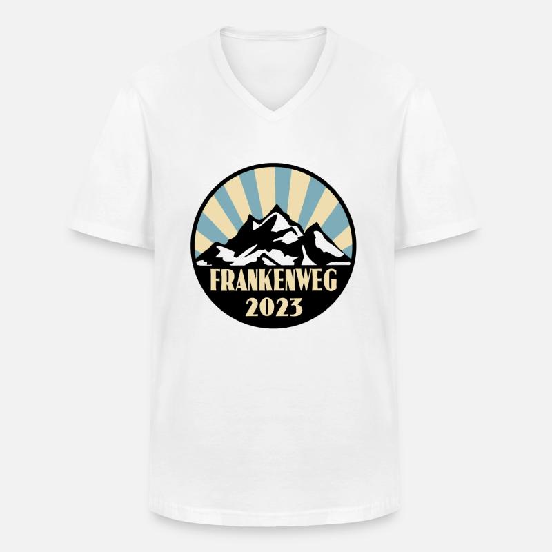 Frankenweg - Männer-T-Shirt mit V-Ausschnitt - Weiß