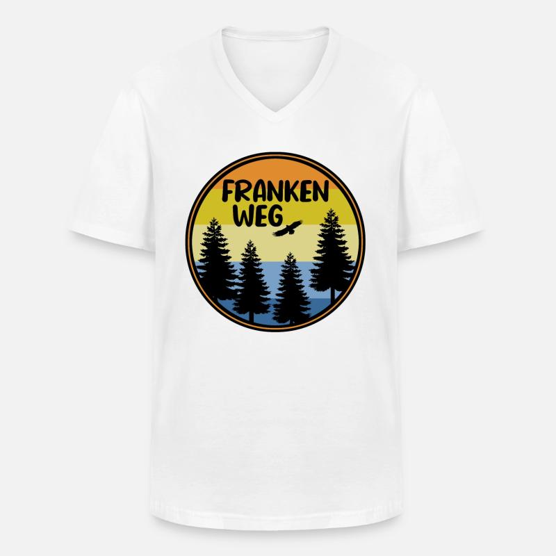 Frankenweg - Männer-T-Shirt mit V-Ausschnitt - Weiß