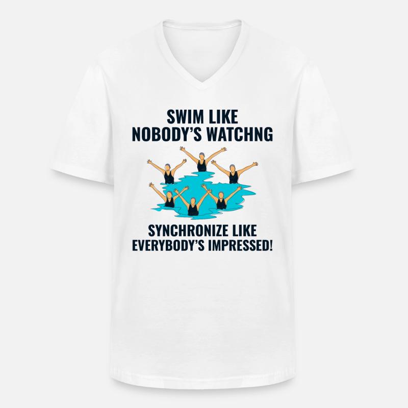 Synchroschwimmen Schwimmen Synchronschwimmen - Männer-T-Shirt mit V-Ausschnitt - Weiß