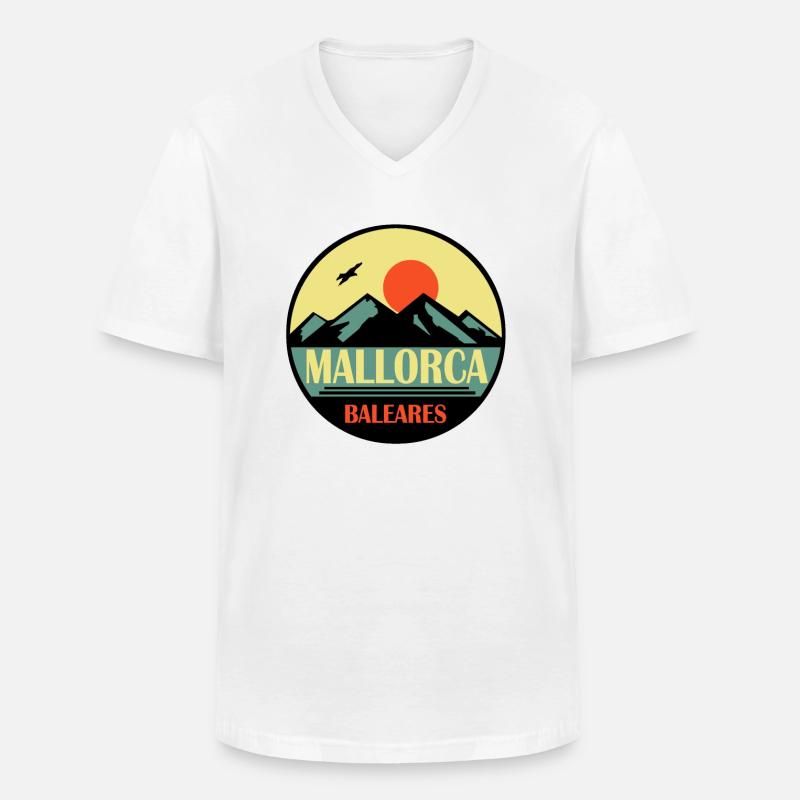 Mallorca Baleares - Männer-T-Shirt mit V-Ausschnitt - Weiß
