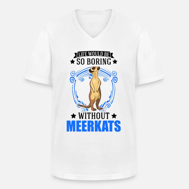 Erdmännchen Geschenk Meerkat - Männer-T-Shirt mit V-Ausschnitt - Weiß