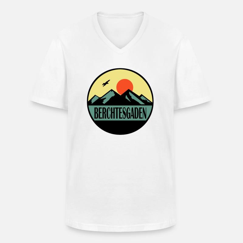 Berchtesgaden - Männer-T-Shirt mit V-Ausschnitt - Weiß