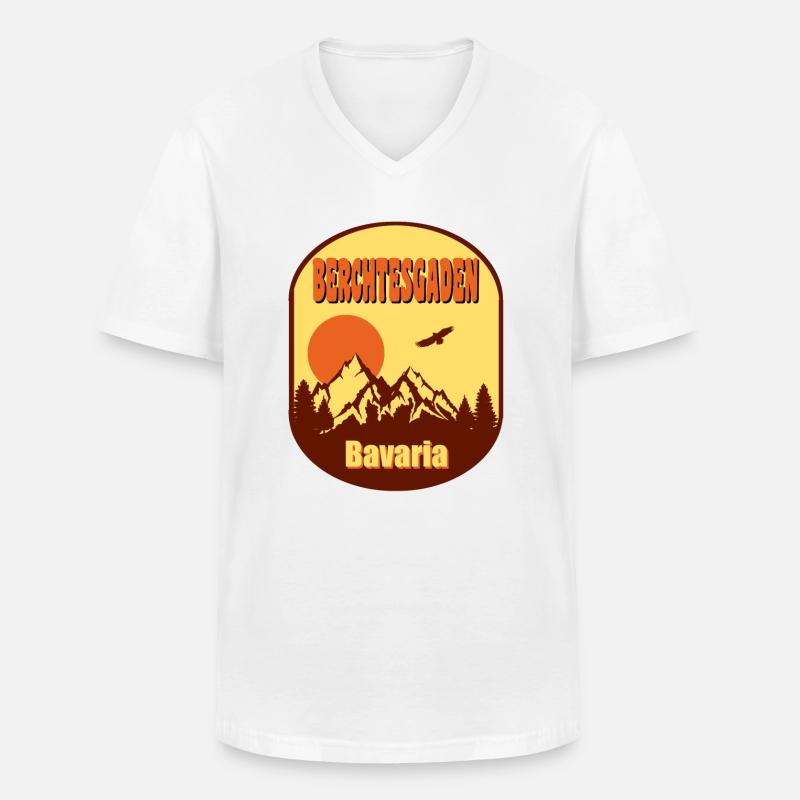 Berchtesgaden - Männer-T-Shirt mit V-Ausschnitt - Weiß