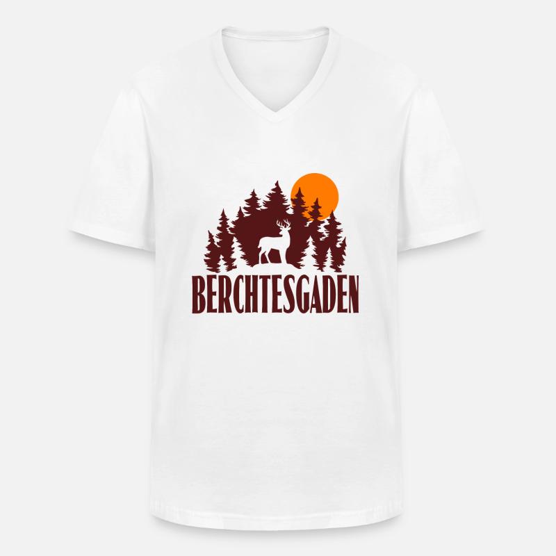 Berchtesgaden - Männer-T-Shirt mit V-Ausschnitt - Weiß