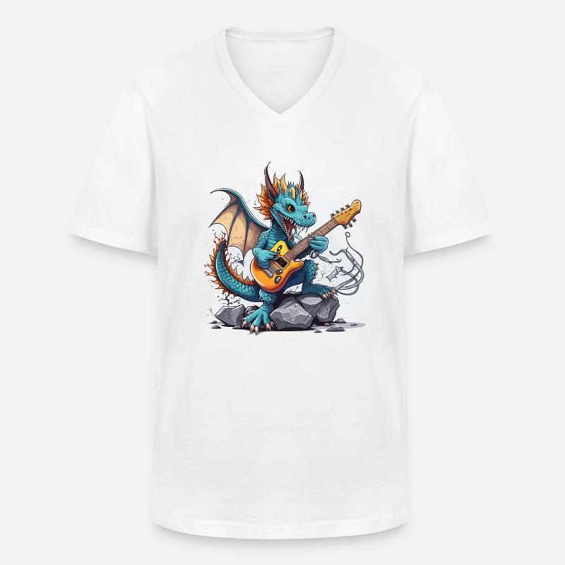 Drachenwippe - Männer-T-Shirt mit V-Ausschnitt - Weiß