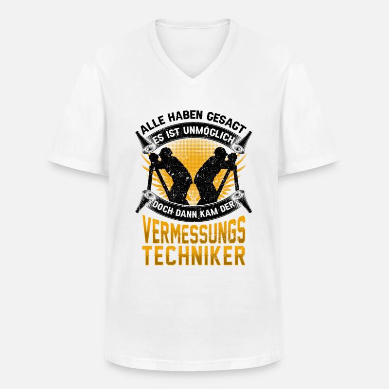 Vermessungstechniker unmöglich Vermesser - Männer-T-Shirt mit V-Ausschnitt - Weiß