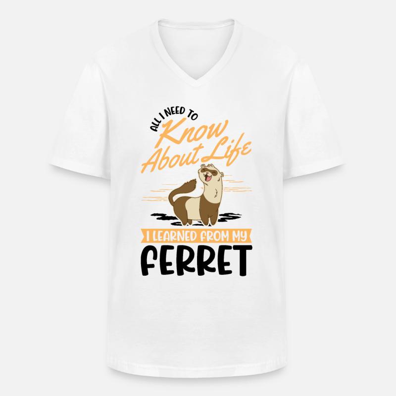 Frettchen Spruch Ferret - Männer-T-Shirt mit V-Ausschnitt - Weiß