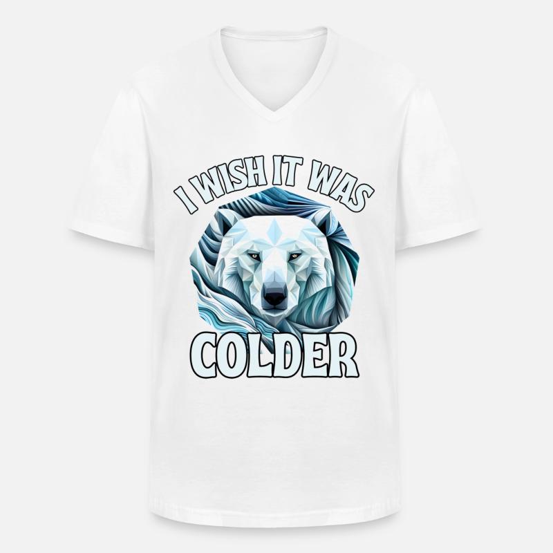 Sollte kälter sein - Männer-T-Shirt mit V-Ausschnitt - Weiß