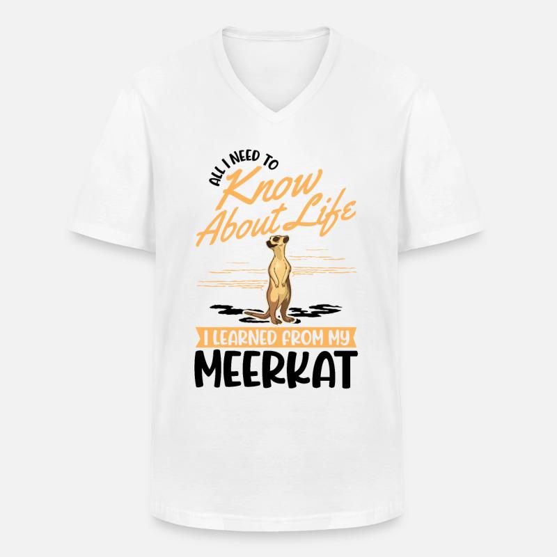 Erdmännchen Meerkat - Männer-T-Shirt mit V-Ausschnitt - Weiß