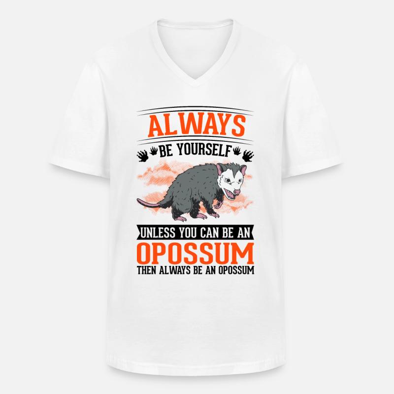 Opossum Geschenk Possum Beutelratte - Männer-T-Shirt mit V-Ausschnitt - Weiß