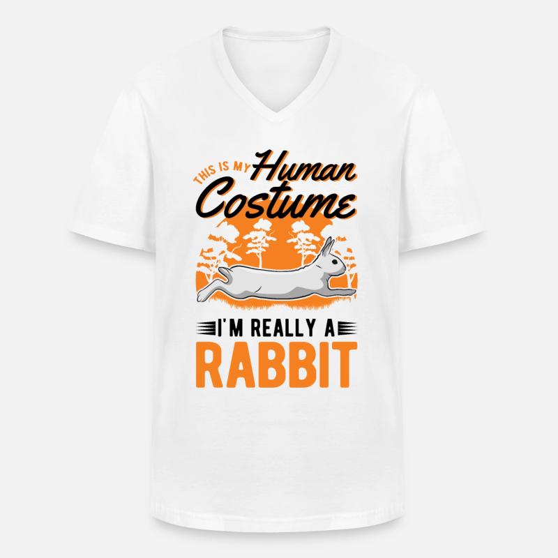 Rabbit Costume Bunny Rabbit Rabbit - Men's V-Neck T-Shirt - white