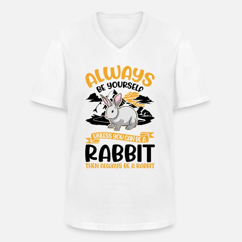 Rabbit Bunny Rabbit Rabbit - Men's V-Neck T-Shirt - white