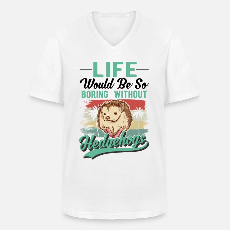Igel Geschenk Stacheligel - Männer-T-Shirt mit V-Ausschnitt - Weiß
