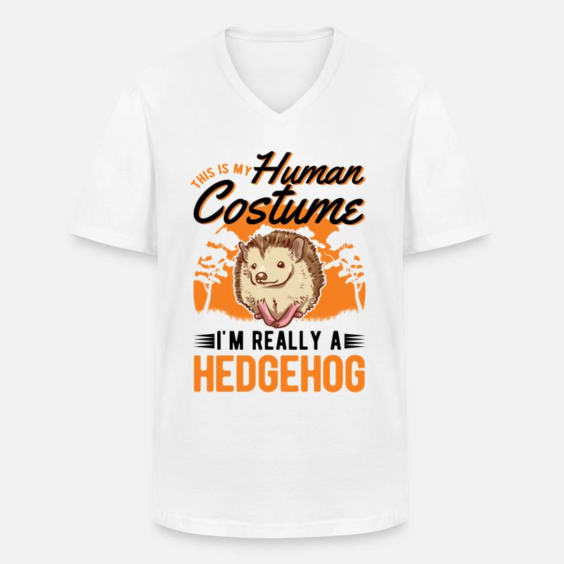 Hérisson Halloween Costume de hérisson - T-shirt col V Homme - blanc