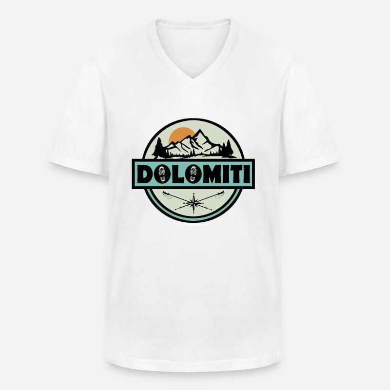 Dolomiten Dolomiti - Männer-T-Shirt mit V-Ausschnitt - Weiß