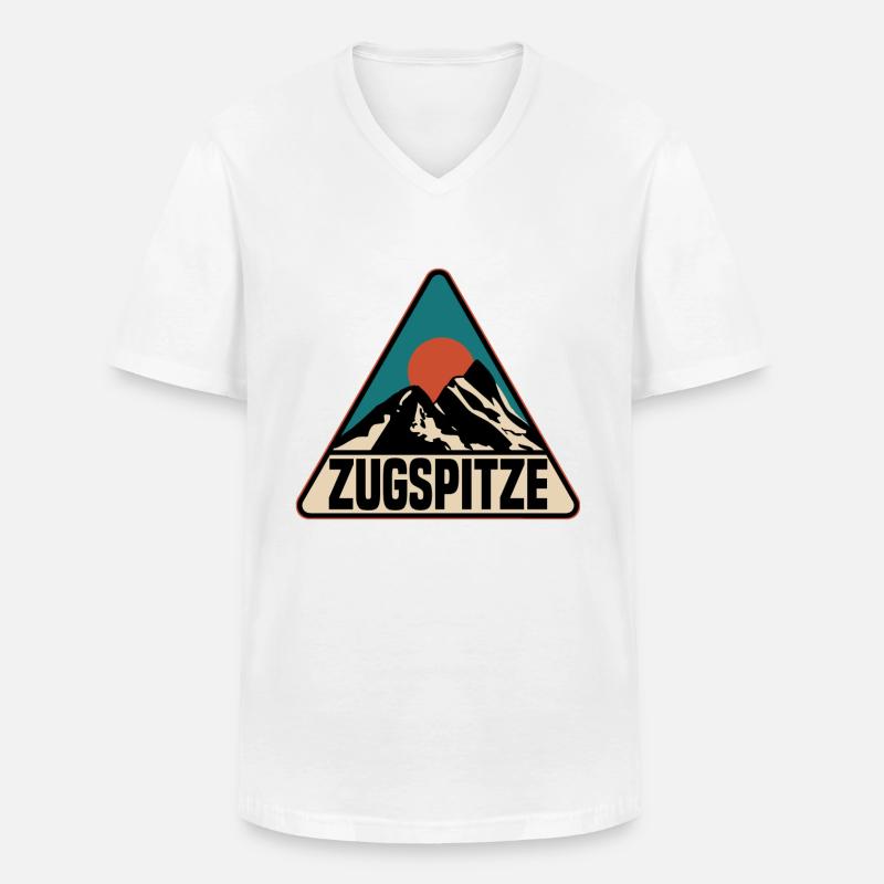 Zugspitze - Männer-T-Shirt mit V-Ausschnitt - Weiß