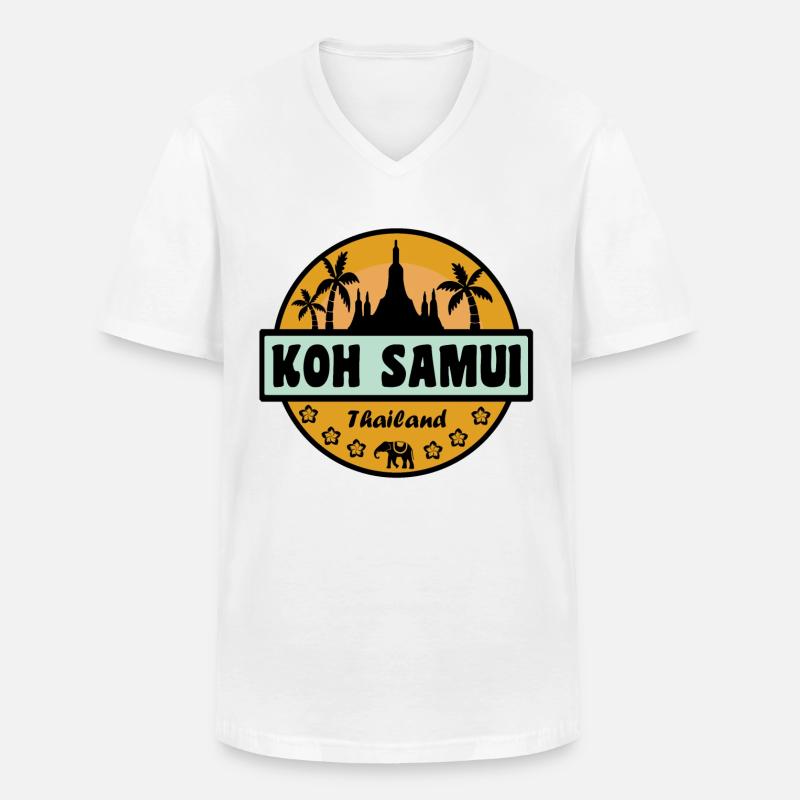 Koh Samui Thailand - Männer-T-Shirt mit V-Ausschnitt - Weiß