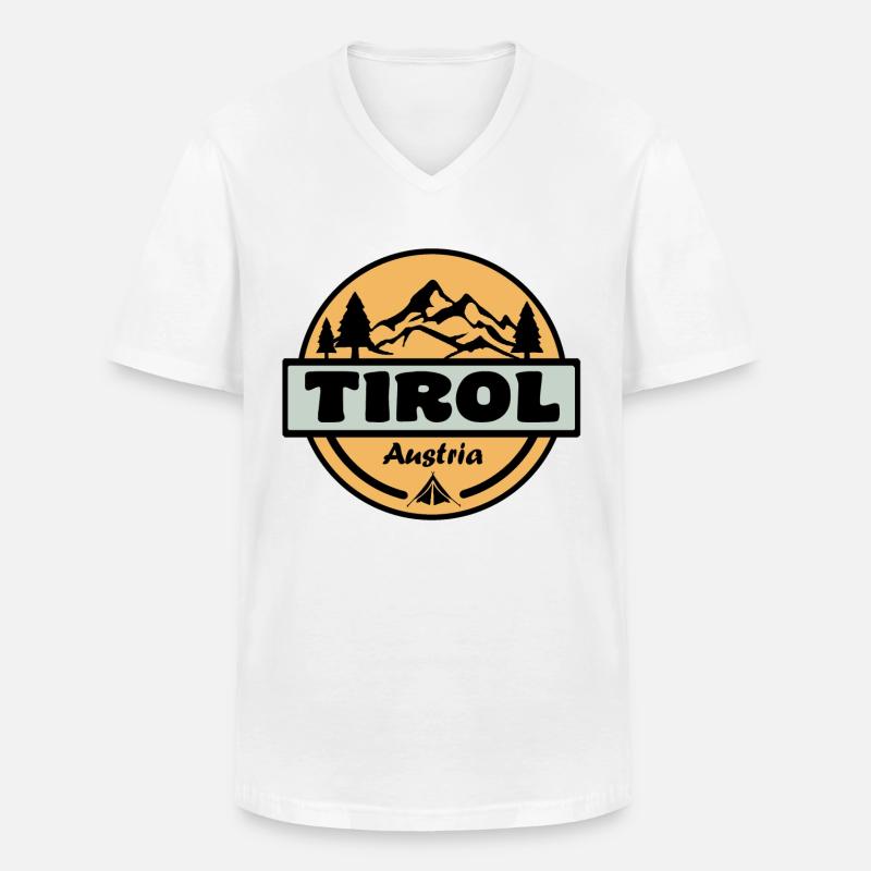 Tirolo - Maglietta da uomo classica con scollo a V - bianco