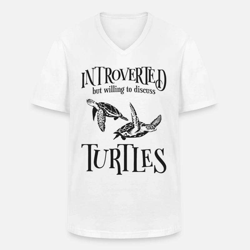 Sea Turtle Tortoise Introverted - Männer-T-Shirt mit V-Ausschnitt - Weiß