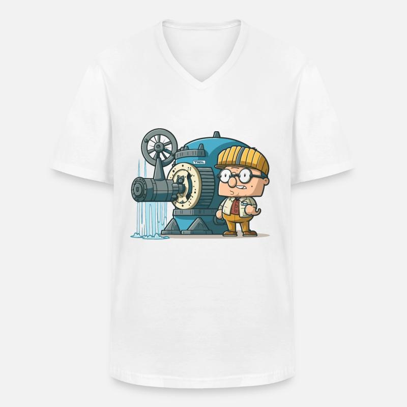Puissance éolienne : énergie éolienne - T-shirt col V Homme - blanc