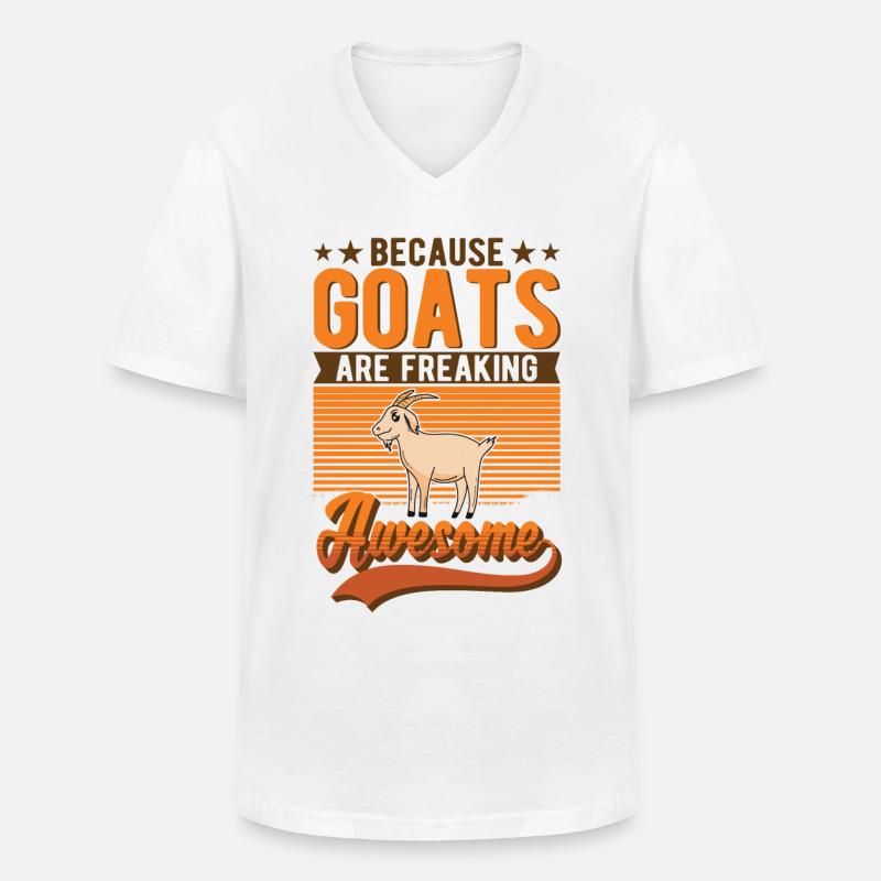 Ziege Ziegenhirte Geschenk - Männer-T-Shirt mit V-Ausschnitt - Weiß