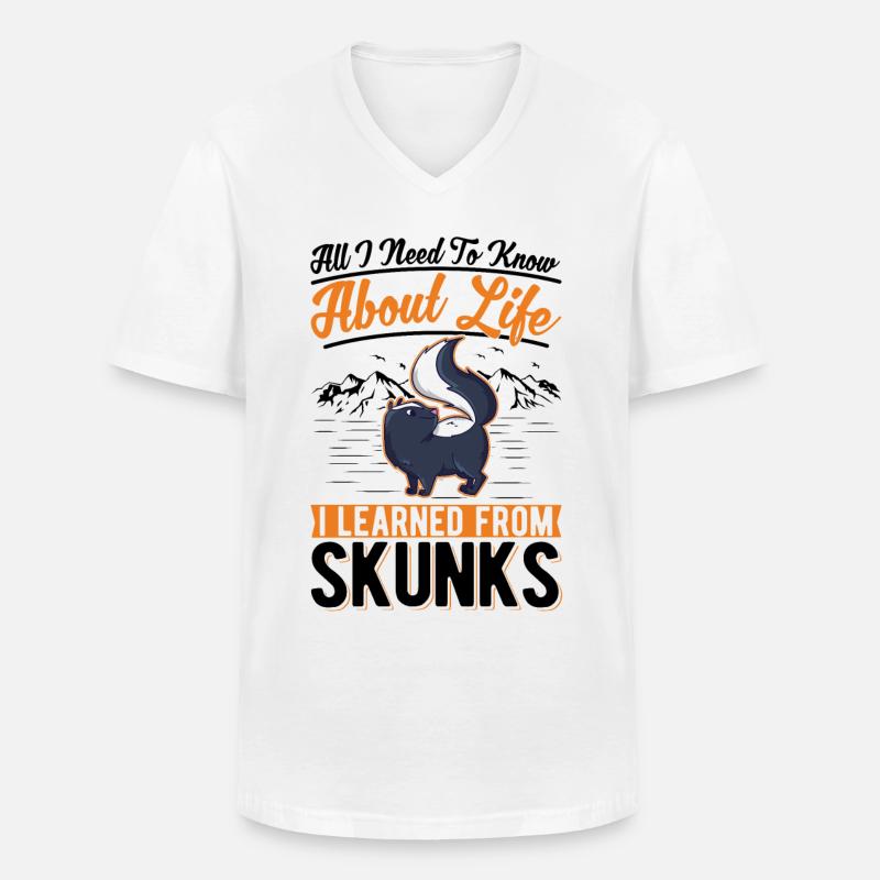 Stinktier Geschenk - Männer-T-Shirt mit V-Ausschnitt - Weiß