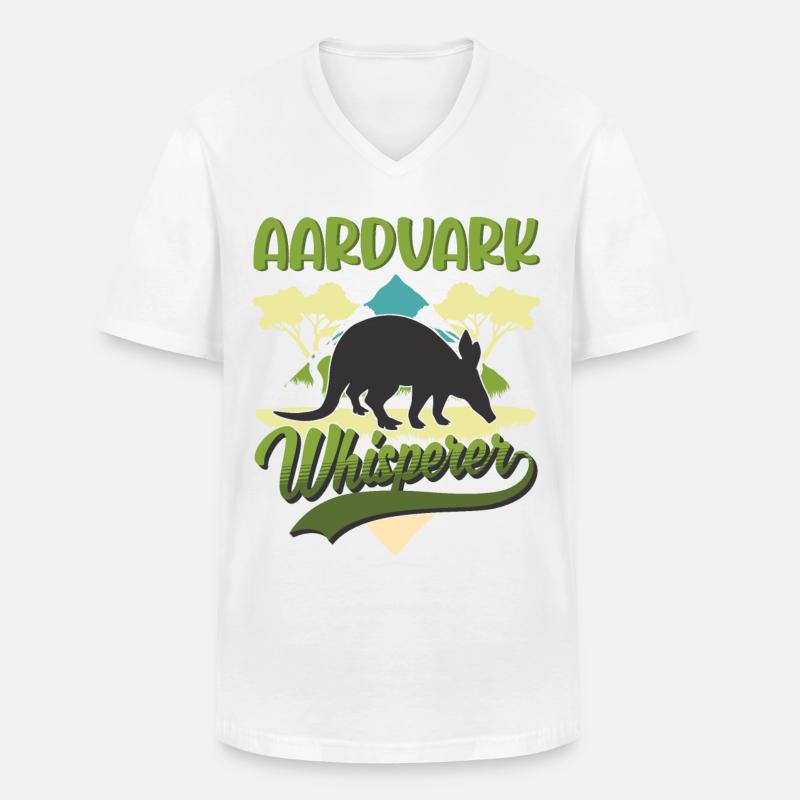 Erdferkel Flüsterer Aardvark Whisperer - Männer-T-Shirt mit V-Ausschnitt - Weiß