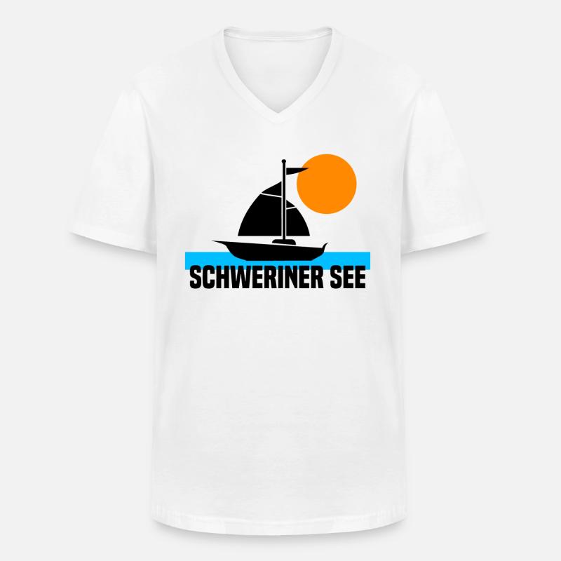 Schweriner See - Männer-T-Shirt mit V-Ausschnitt - Weiß