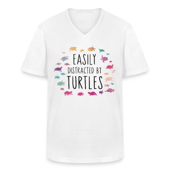Sea Turtle Tortoise Easily - Männer-T-Shirt mit V-Ausschnitt - Weiß - Vorne - AI Model Male 185 light (185cm)