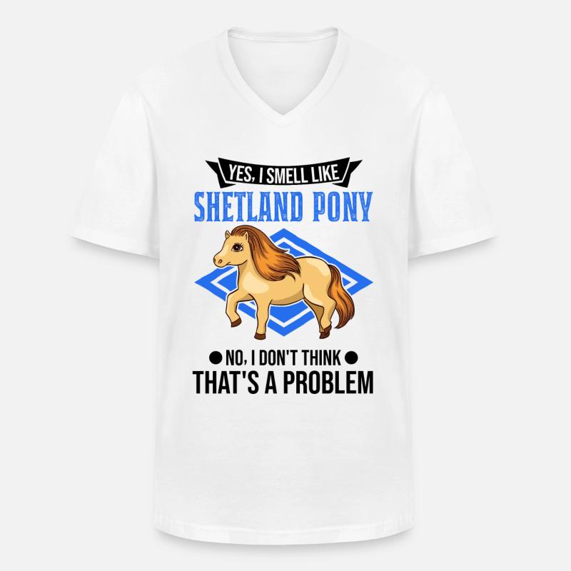 Shetland Pony Geruch Geschenk Shetty - Männer-T-Shirt mit V-Ausschnitt - Weiß