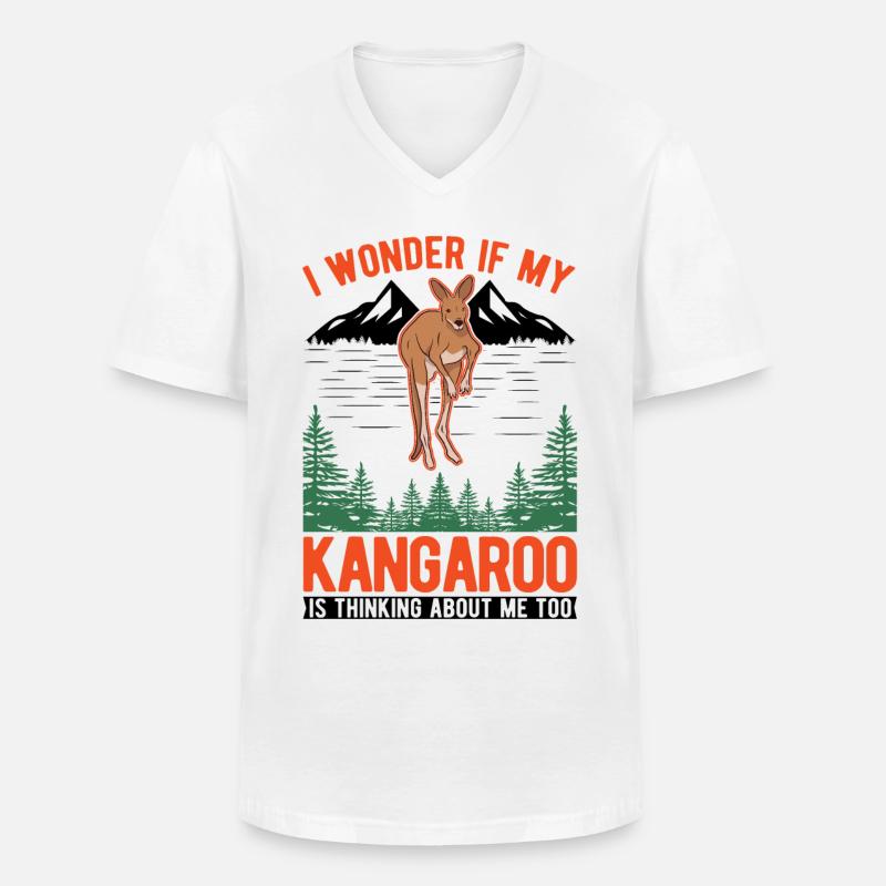 Australisches Känguru Australien Kangaroo - Männer-T-Shirt mit V-Ausschnitt - Weiß