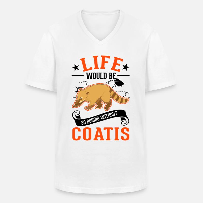 Nasenbär Geschenk Rüsselbär Coati - Männer-T-Shirt mit V-Ausschnitt - Weiß