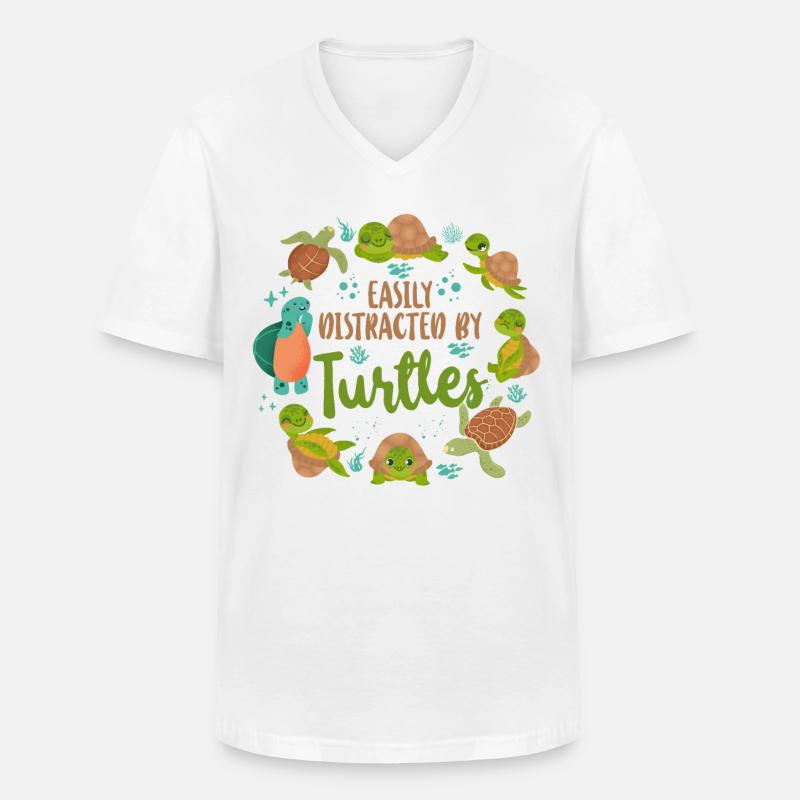Sea Turtle Tortoise Easily - Männer-T-Shirt mit V-Ausschnitt - Weiß