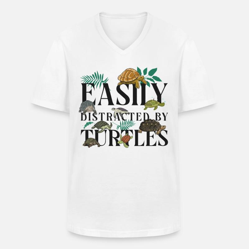 Sea Turtle Tortoise Easily - Männer-T-Shirt mit V-Ausschnitt - Weiß