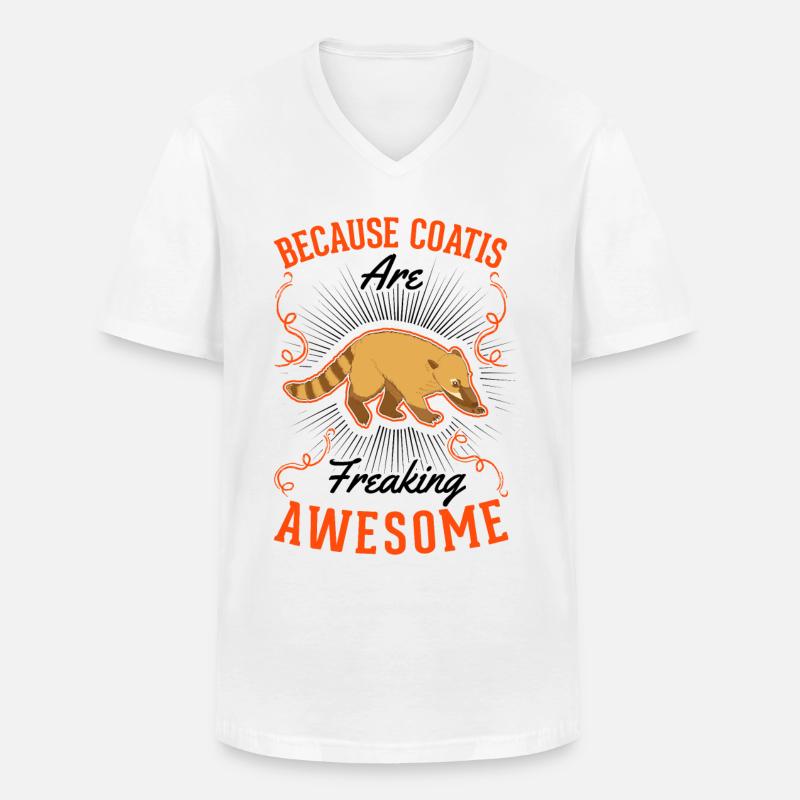 Nasenbär Geschenk Rüsselbär Coati - Männer-T-Shirt mit V-Ausschnitt - Weiß