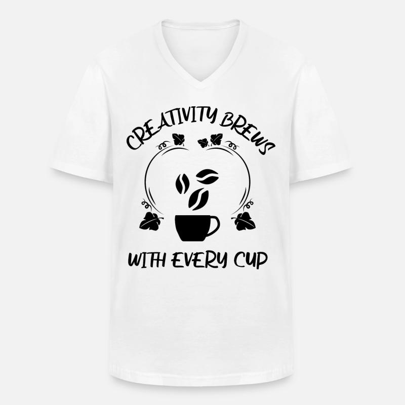Kaffee Espresso Käffchen - Männer-T-Shirt mit V-Ausschnitt - Weiß
