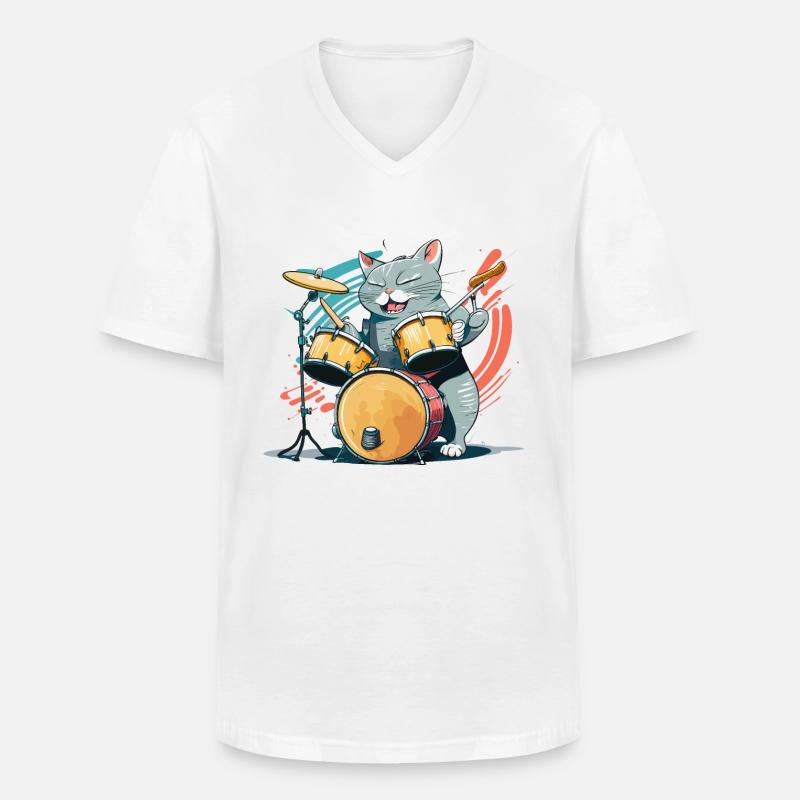 Besiege Katze - Männer-T-Shirt mit V-Ausschnitt - Weiß