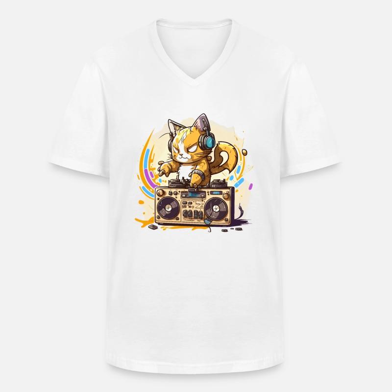 Streichen Sie das - Männer-T-Shirt mit V-Ausschnitt - Weiß