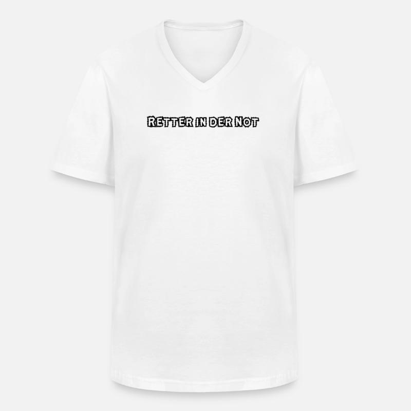 Feuerwehr - Retter in der Not - Männer-T-Shirt mit V-Ausschnitt - Weiß