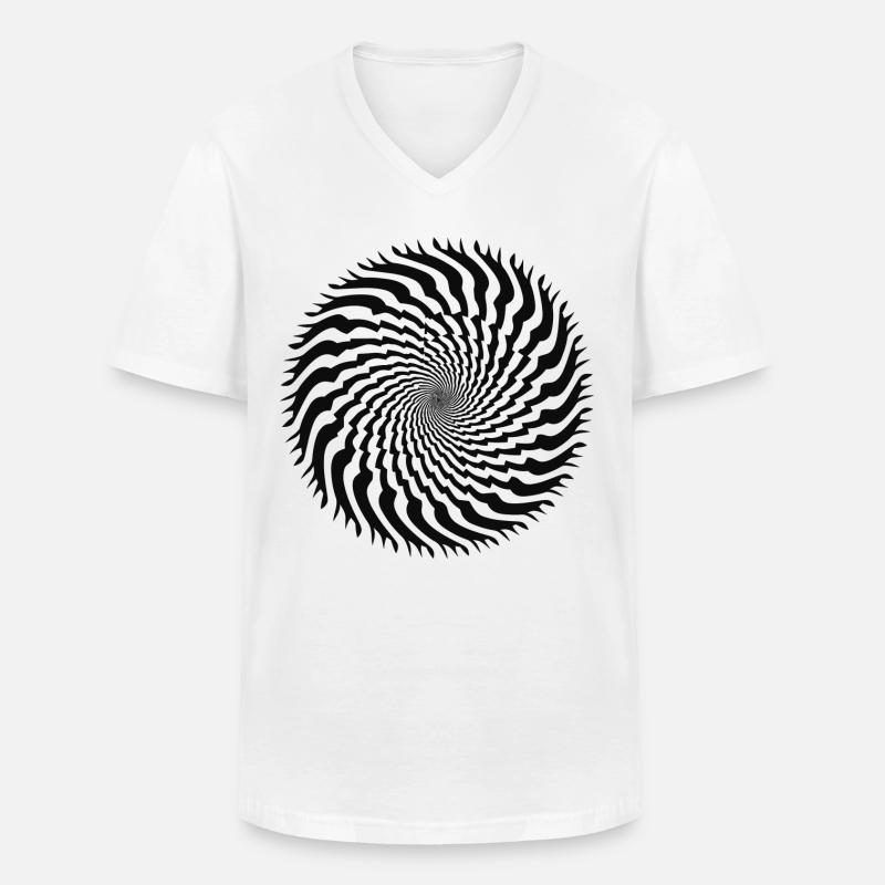 Optical illusion jagged spiral - Men's V-Neck T-Shirt - white
