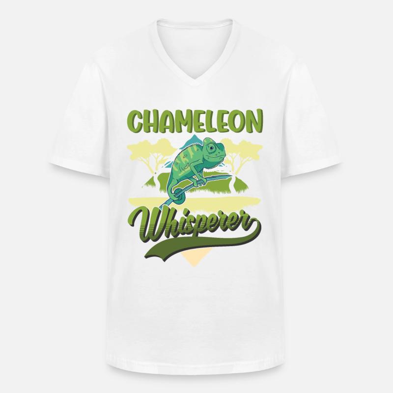 Chamäleon Flüsterer Chameleon Whisperer - Männer-T-Shirt mit V-Ausschnitt - Weiß