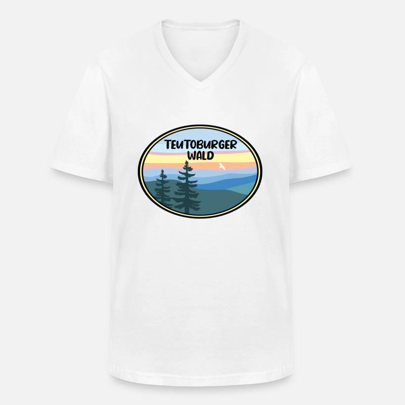 Teutoburger Wald - Männer-T-Shirt mit V-Ausschnitt - Weiß