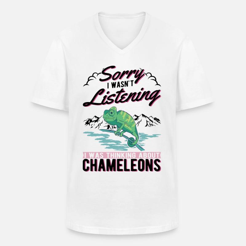 Chamäleon Geschenkidee Chameleon - Männer-T-Shirt mit V-Ausschnitt - Weiß
