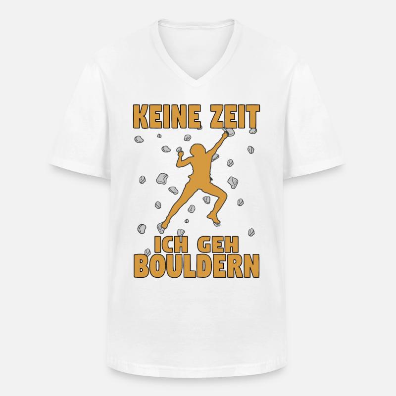 Bouldern Boulder Klettern Boulderer Bouldering - Männer-T-Shirt mit V-Ausschnitt - Weiß